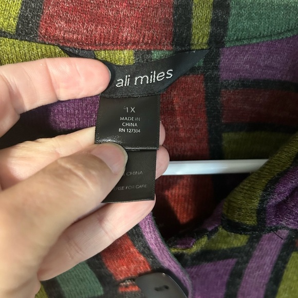 ALI MILES jacket blazer swing 3/4 sleeve geometric print lagenlook X-Large. - Picture 5 of 8